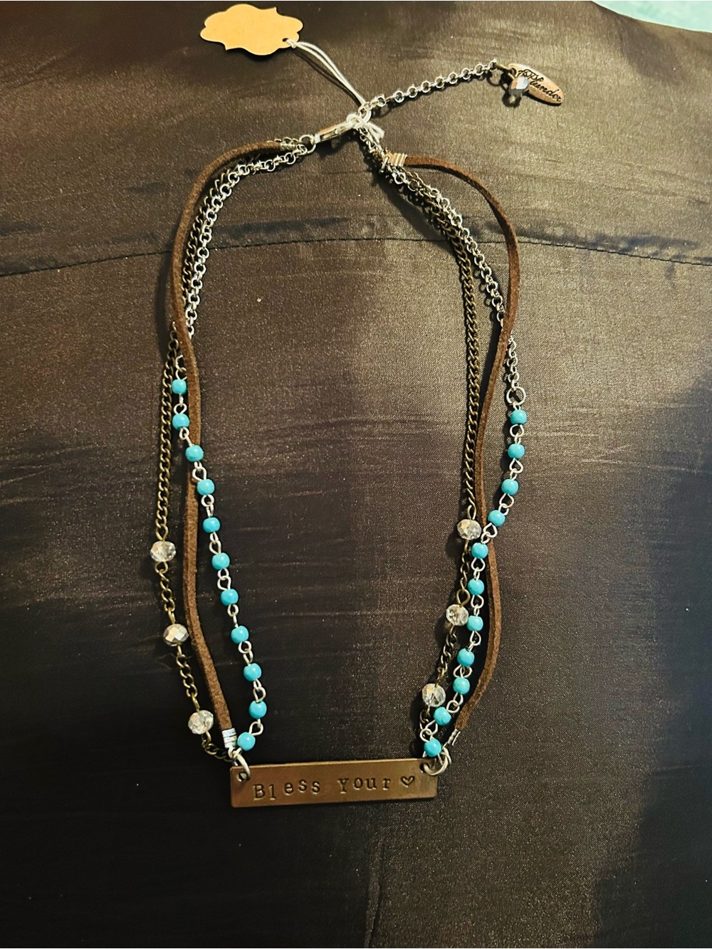 Bless Your Heart Turquoise Multi-Strand Pendant Necklace